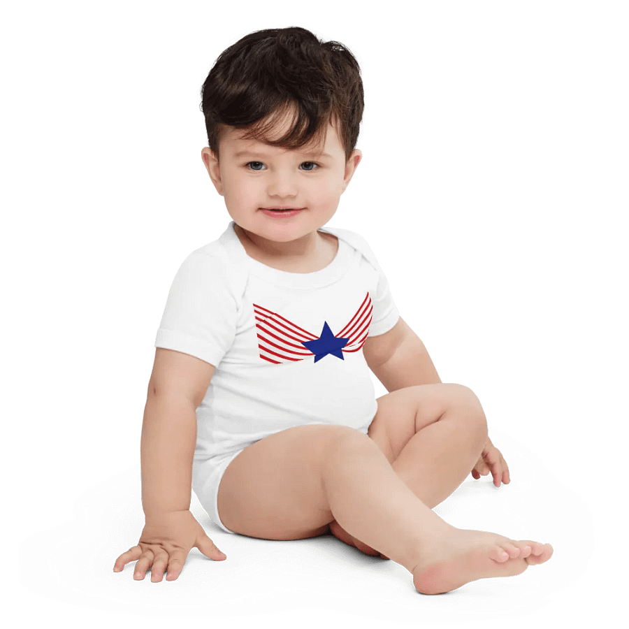 Stars & Stripes Curly Angel Wings Onesie product image (5)