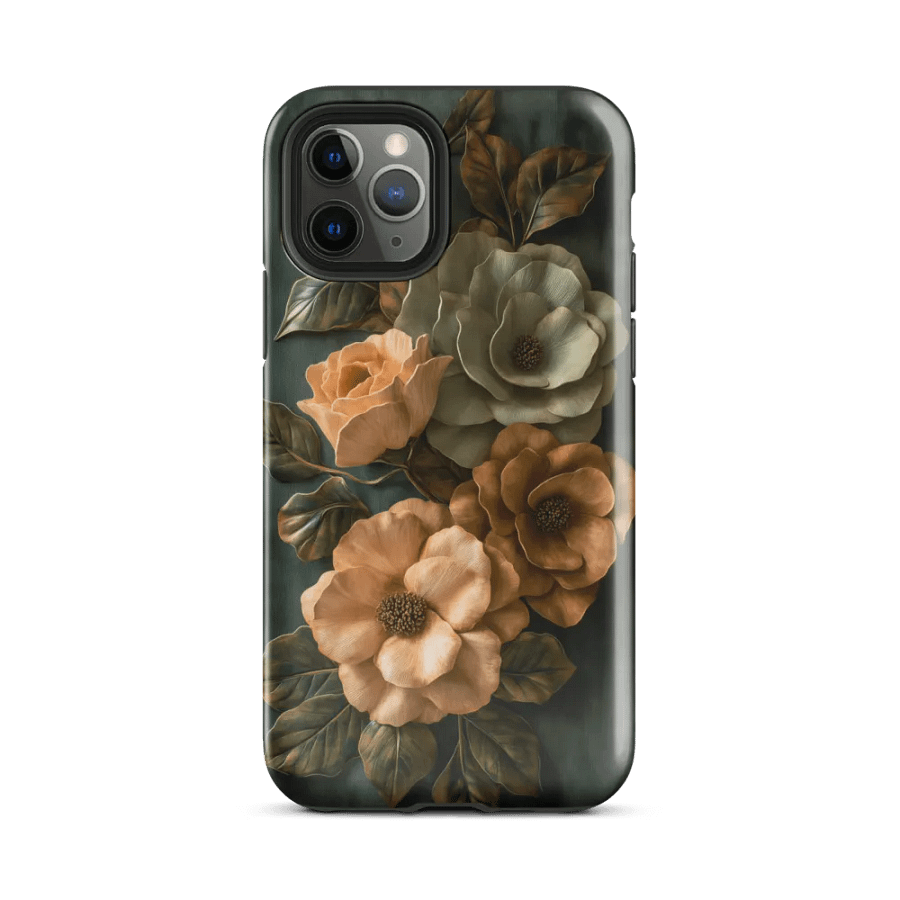 Olive Green & Beige Flowers - Tough Phone Case product image (2)