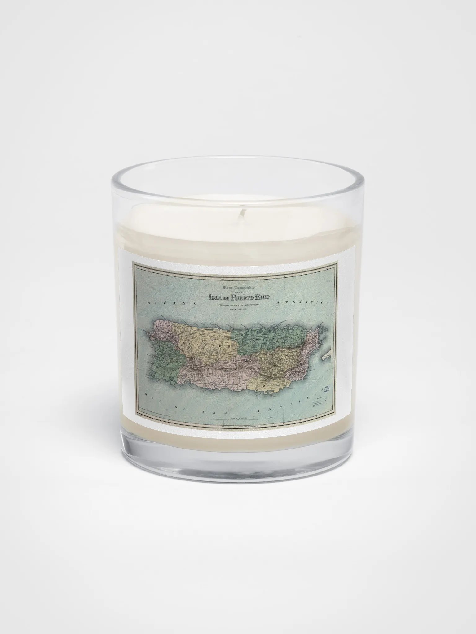 Vela de cera de soja blanca - Mapa Provincial, Departamentos, Puerto Rico product image (1)
