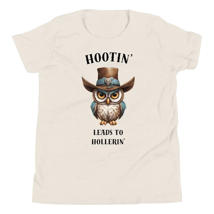Hootin' Leads to Hollerin' Owl Cowboy Youth T-Shirt product image (1)