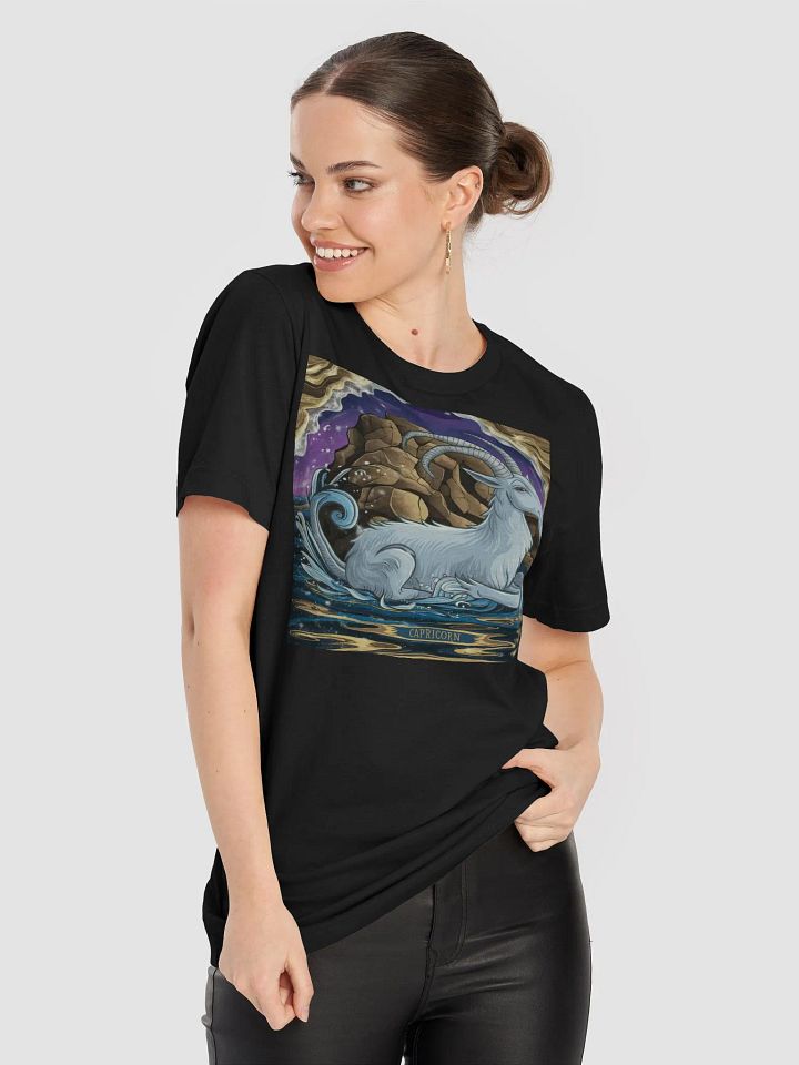 Exclusive Capricorn Zodiac T-Shirt - Unisex Astrology Gift with Enchanted Sea-Goat and Cosmic Design product image (1)