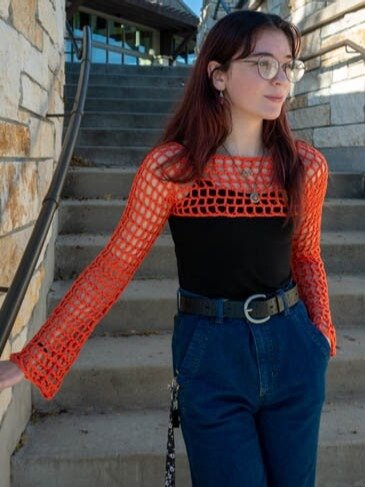 Chloe Mesh Sleeves Top Crochet Pattern product image (2)