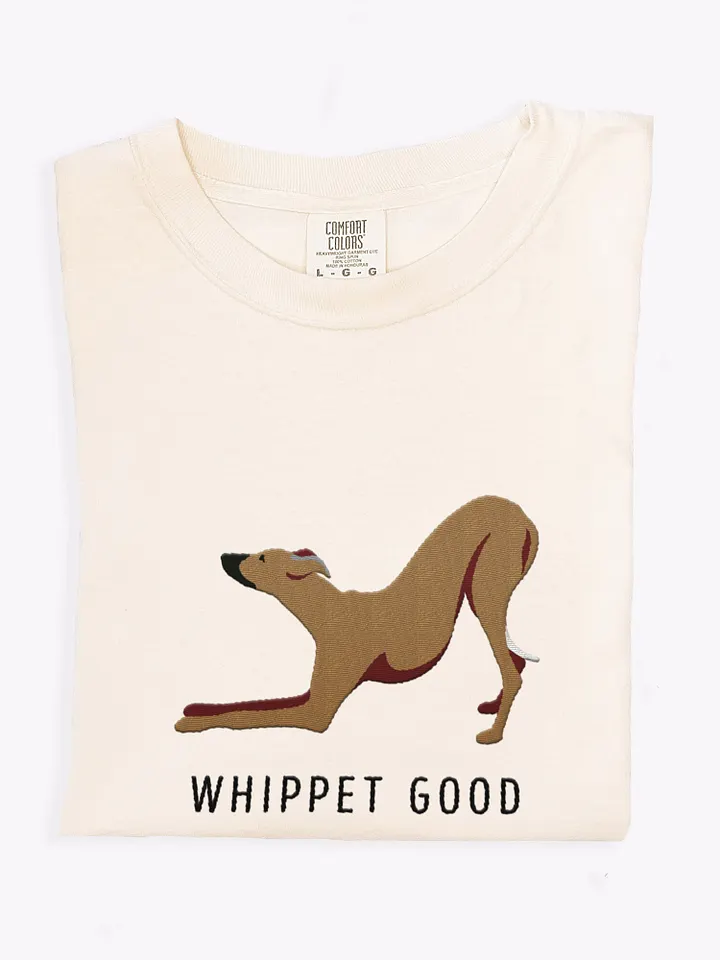 Whippet Good T-Shirt(Embroidered) of a Whippet(Tan) product image (1)