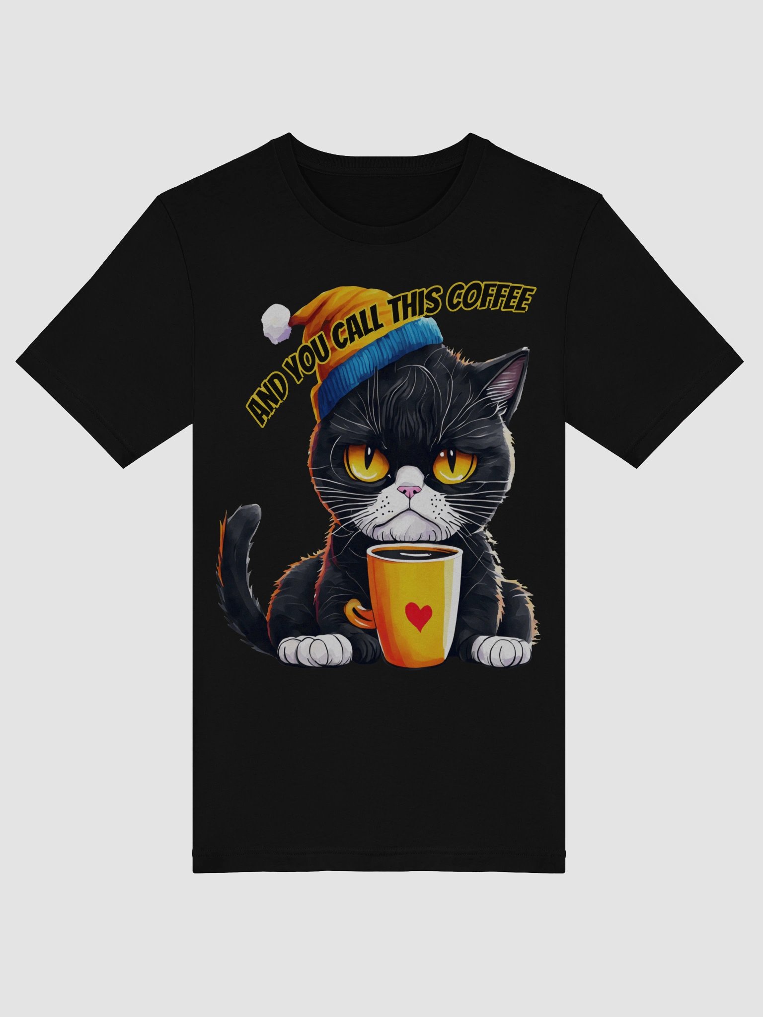 Mad Cat You Call This Coffee Expressive Cat Beanie T-Shirt product image (10)