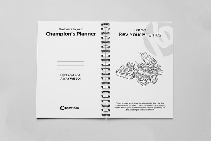 F1 Champion's Planner, Formula 1 calendar, Not dated F1 planner, Business planner, Budget planner, Diary, F1 gift, Formula 1 stickers product image (2)