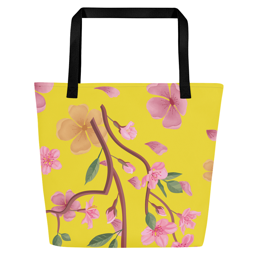 Peach Blossom Burst Yellow All-Over Tote Bag product image (2)