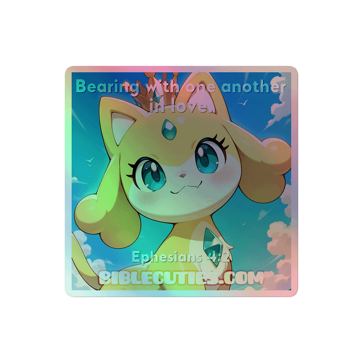 Bible Cuties Serena - Bearing with one another in love Holographic Sticker product image (2)