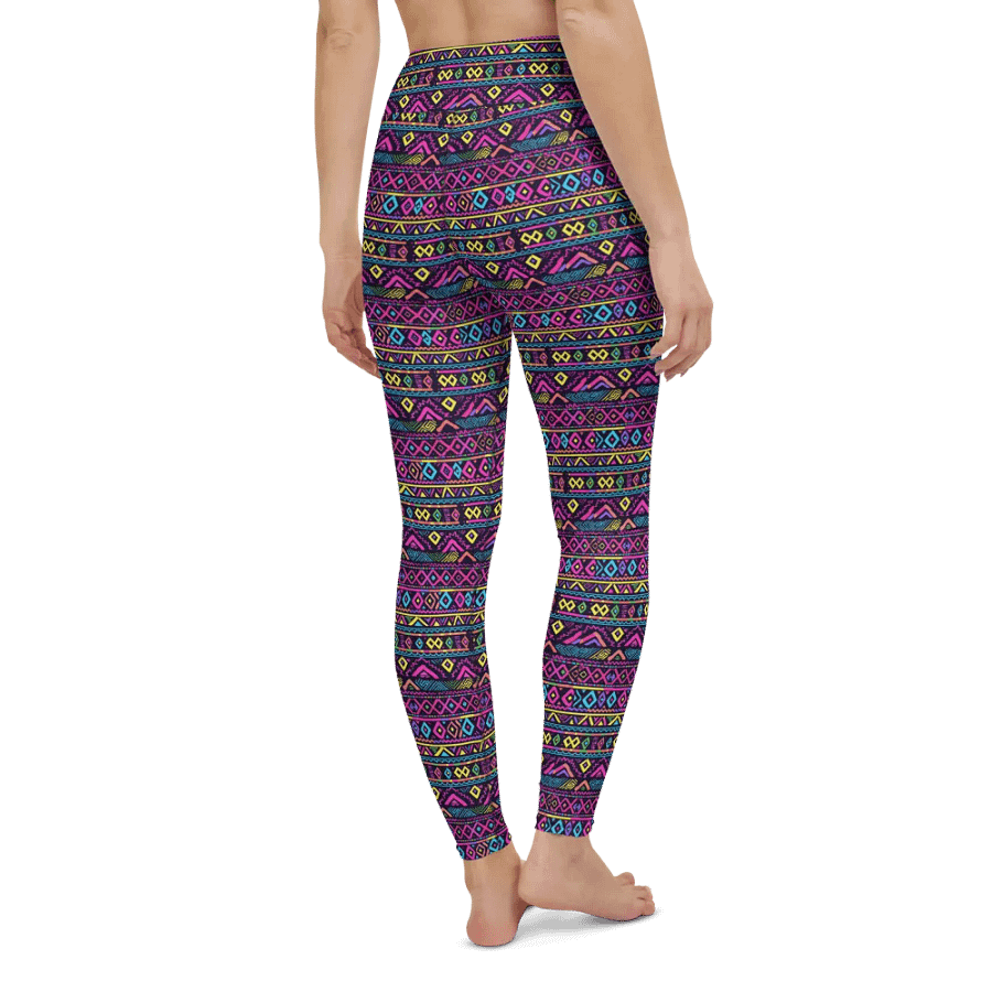 Neon Tribal Geometry Yoga Leggings product image (2)