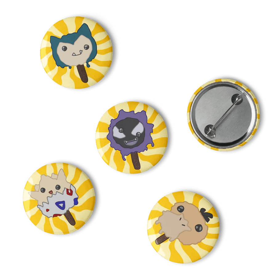 Melty Poké-Ice Cream Bar Pin Buttons Set product image (6)