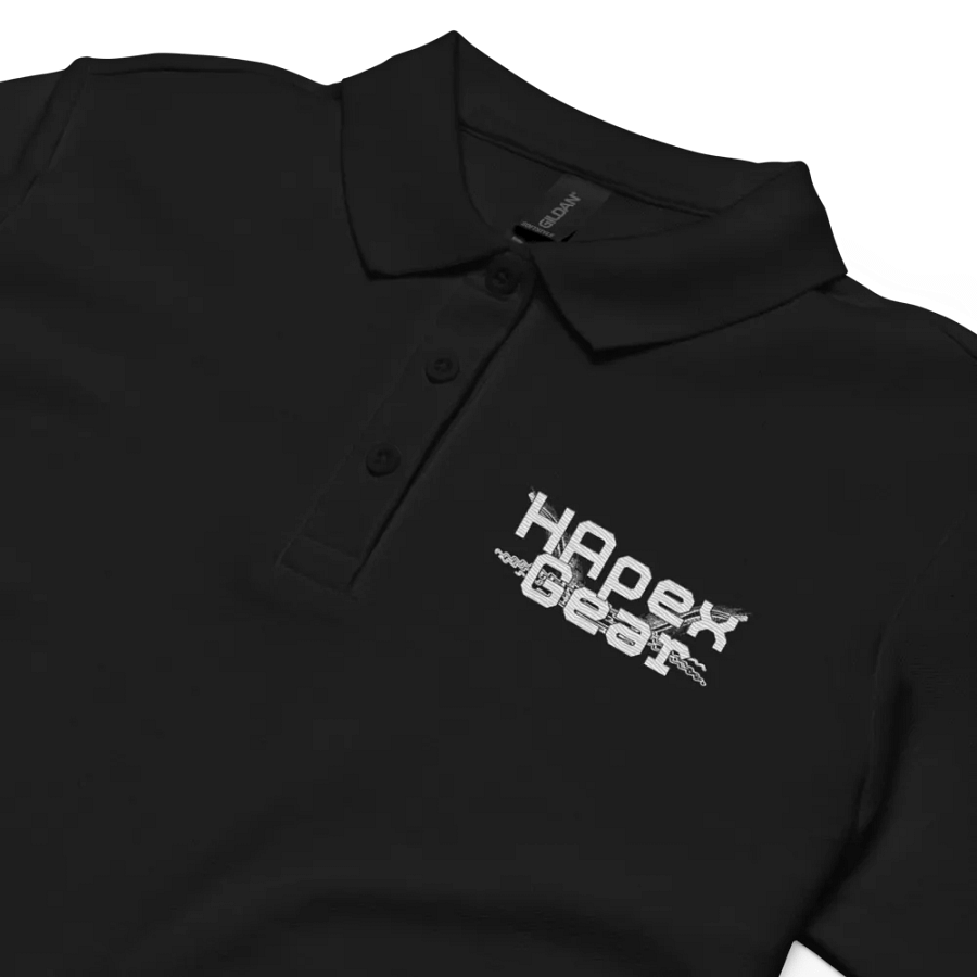 Women's Pique Polo Shirt - Embroidered - White HApex Gear Black Logo product image (3)