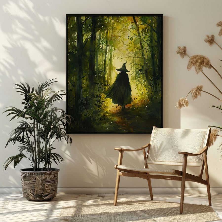 Watercolor Forest Witch Ethereal Art Print product image (24)
