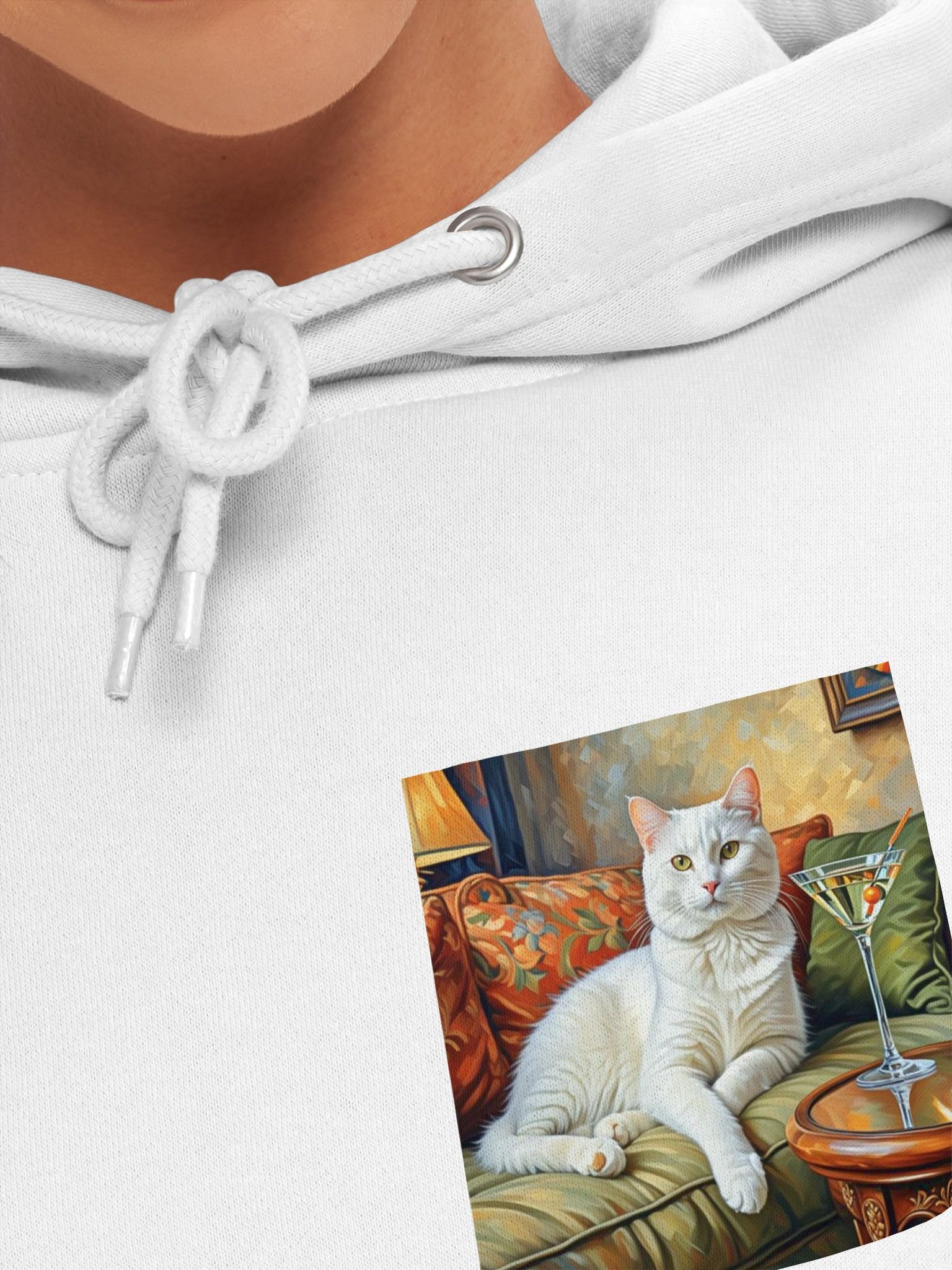 CLASSEY CAT ON COUCH NEXT TO MARTINI product image (7)