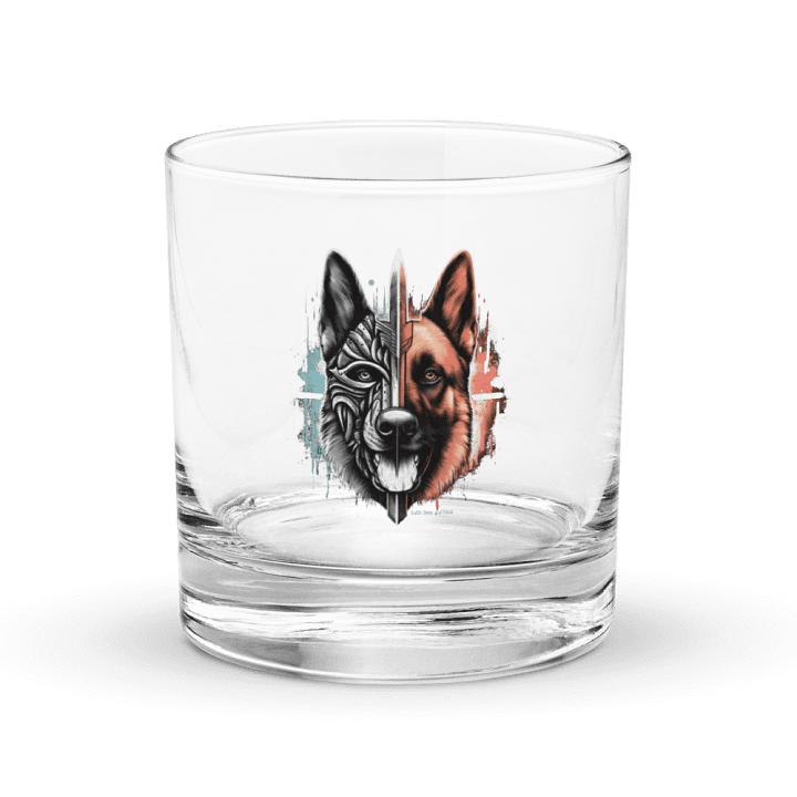 Warrior Malinois Whiskey Rocks Glass product image (1)