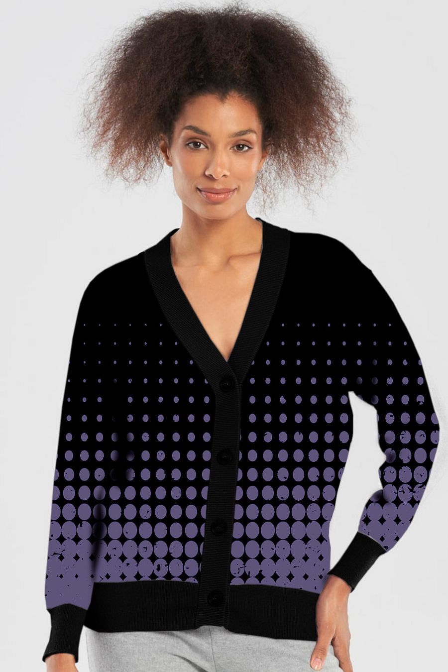 Purple Half Tone Cardigan Sweater product image (12)