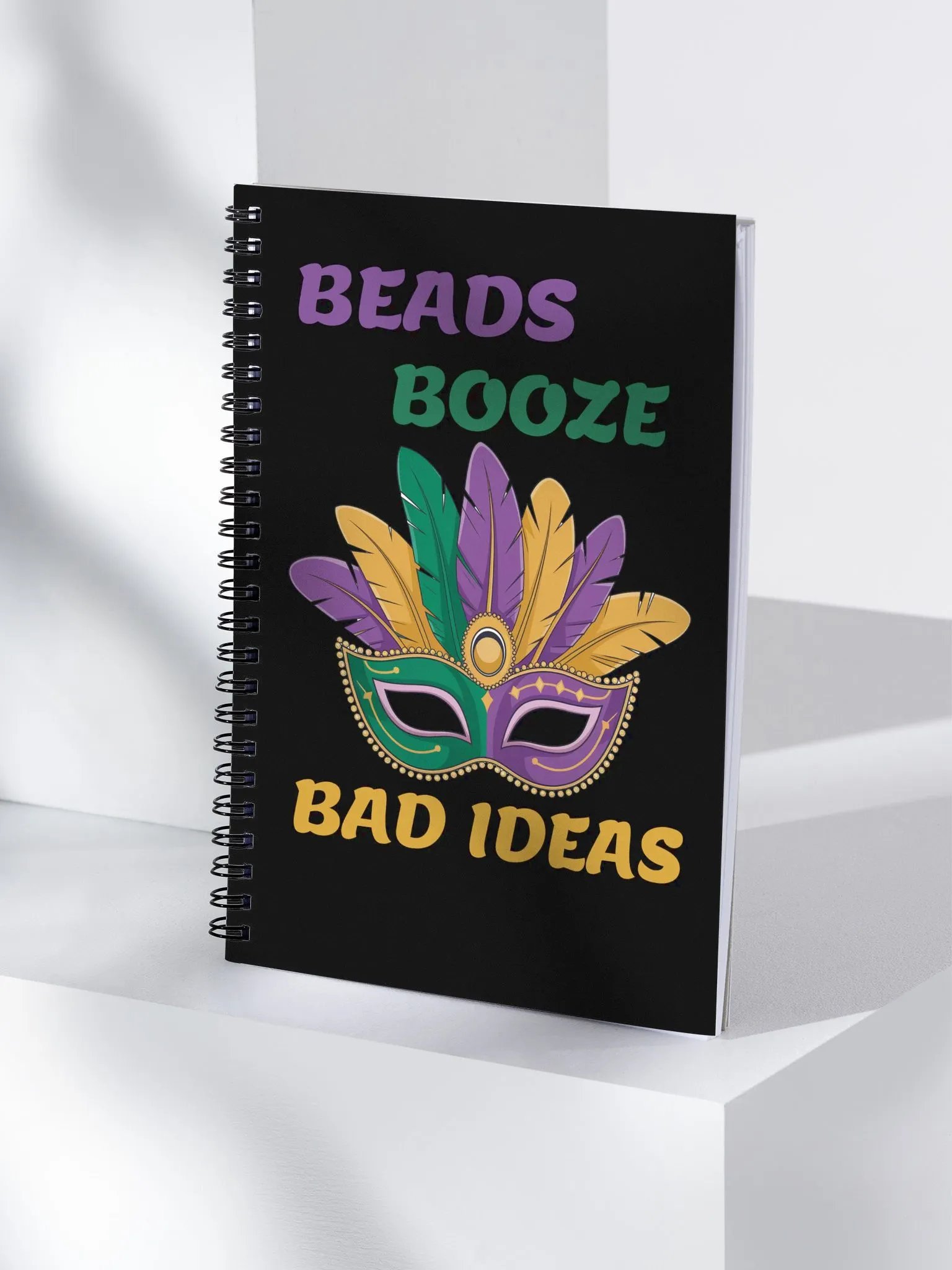 Beads, Booze And Bad Ideas - Funny Mardi Gras Spiral Notebook product image (4)
