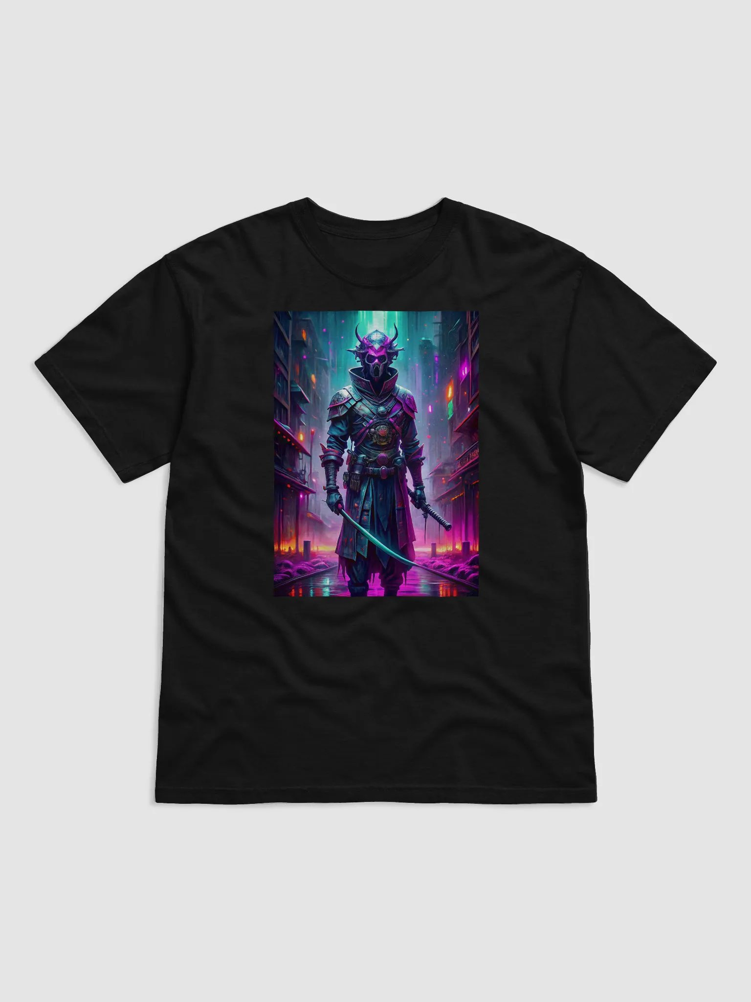 Neon Shogun – Cyberpunk Ronin T-Shirt product image (1)