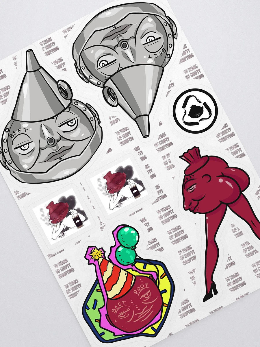 10 Year anniversary Beet Poot sticker sheet product image (2)