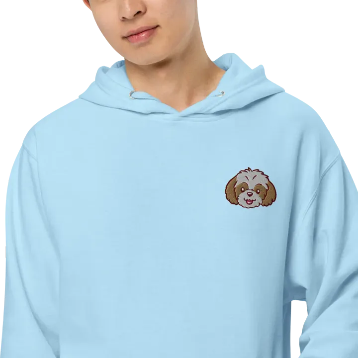 Fluffy Shih Tzu Dog Cartoon Embroidered Midweight Hoodie product image (2)