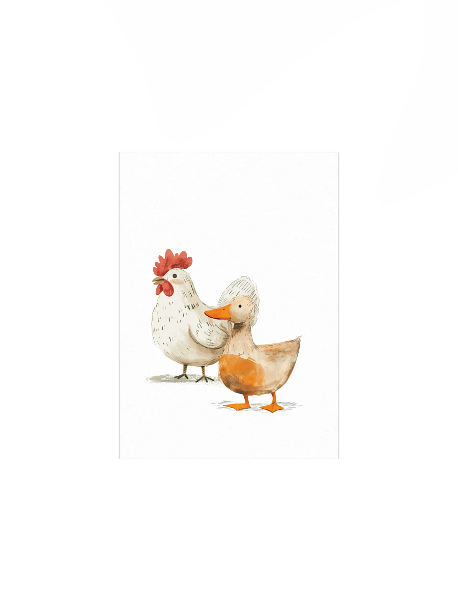 Cute Chicken and Duck Nursery Print product image (3)