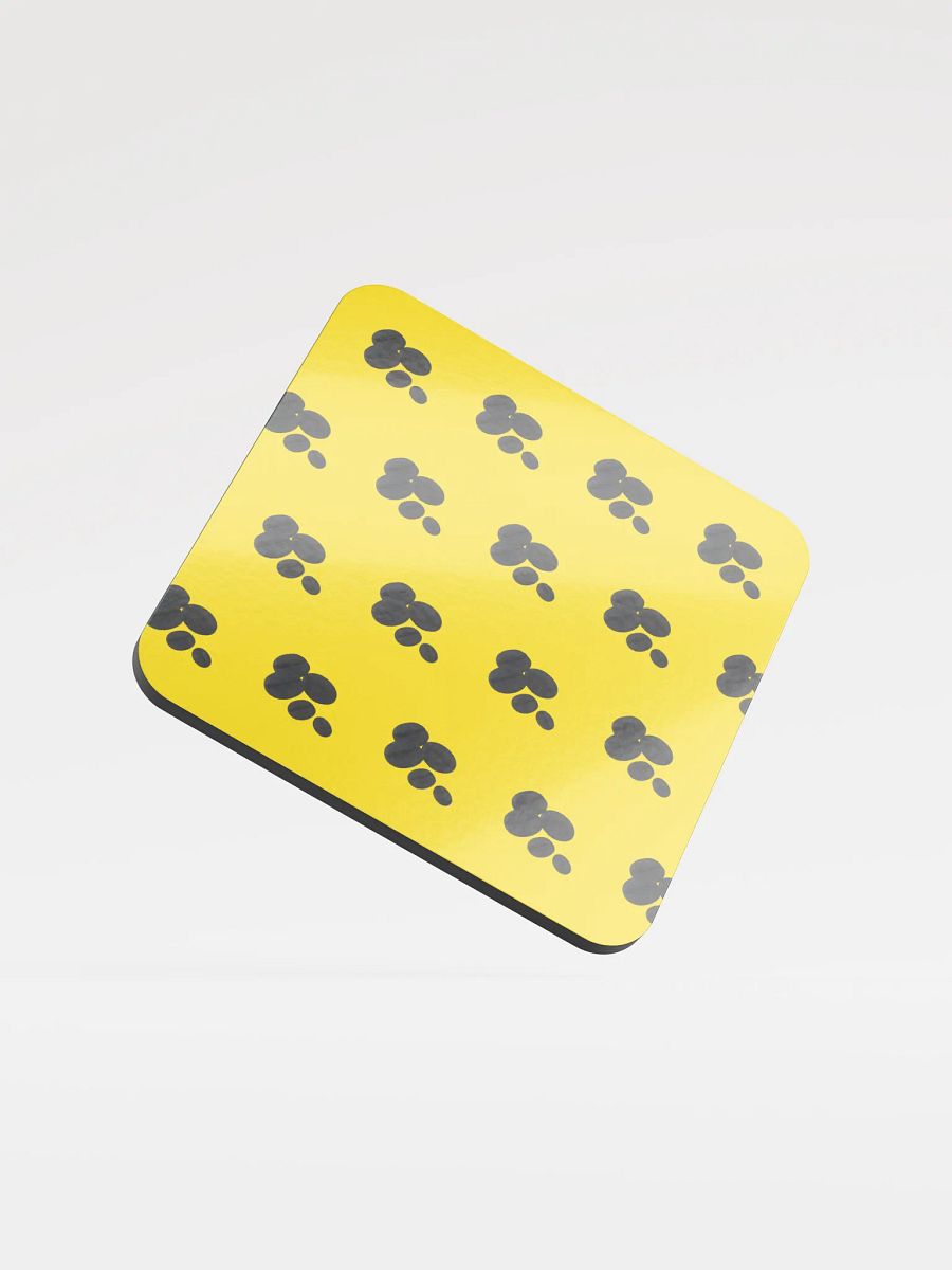 Yellow Coffee Coffee Coffee! Black Coffee Bean Coaster product image (1)