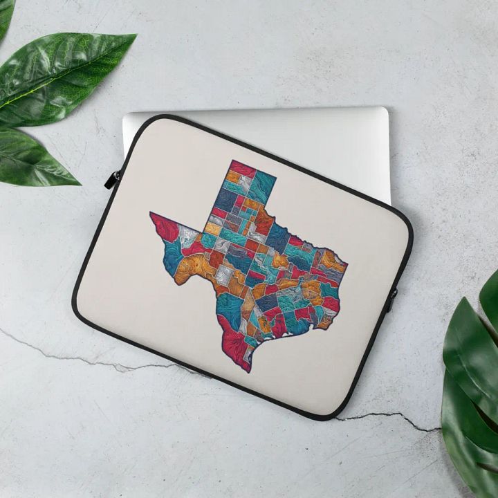 Texas Map Laptop Sleeve product image (2)