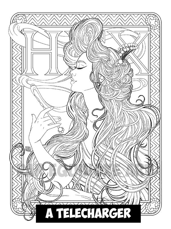 Planche de Coloriage Numérique Redraw Mucha Job product image (1)