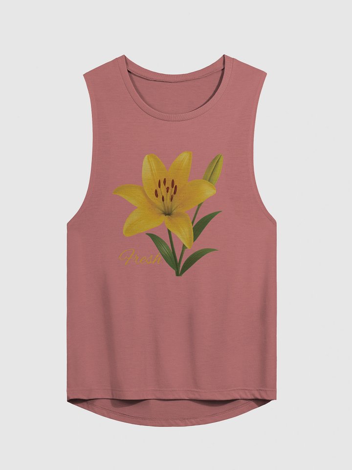 Fresh Yellow Lily Flower – Botanical Floral Muscle Tank product image (1)