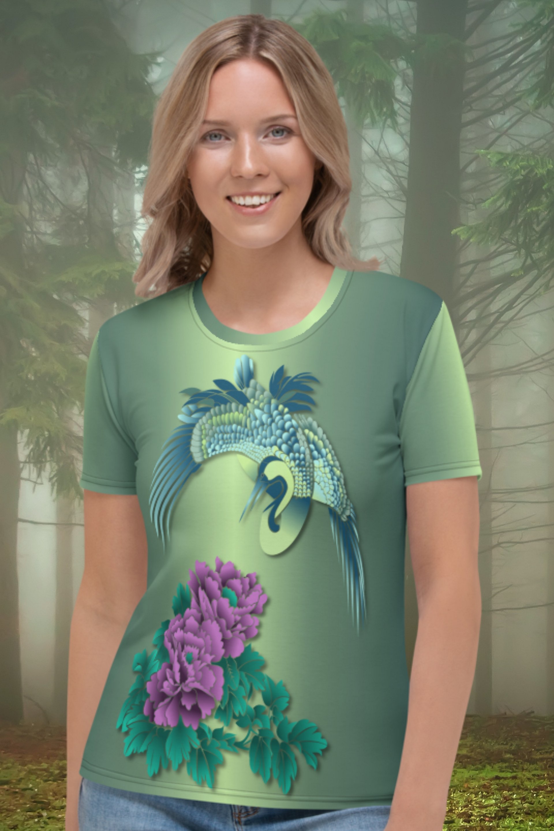 Japanese Crane All Over Print T-shirt product image (1)