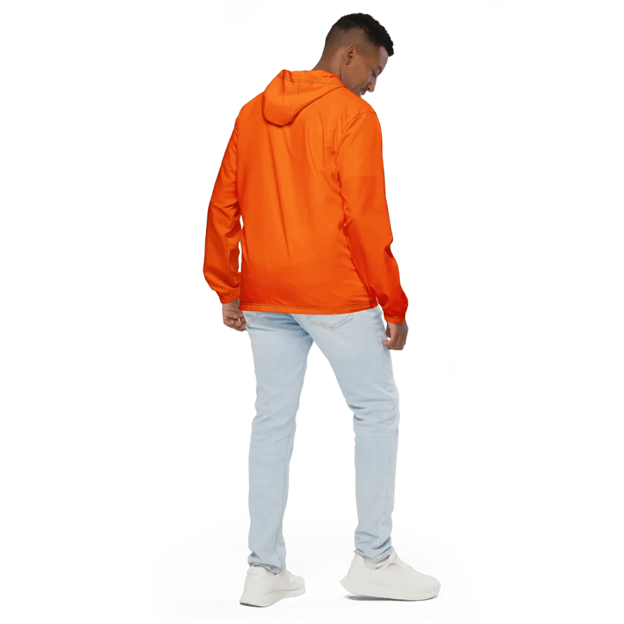 Plain Color Orange Windbreaker product image (4)