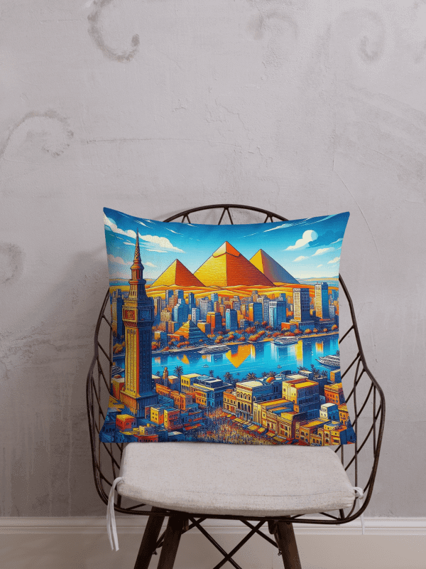 Vibrant Cityscape Premium Pillow | AI Design product image (1)