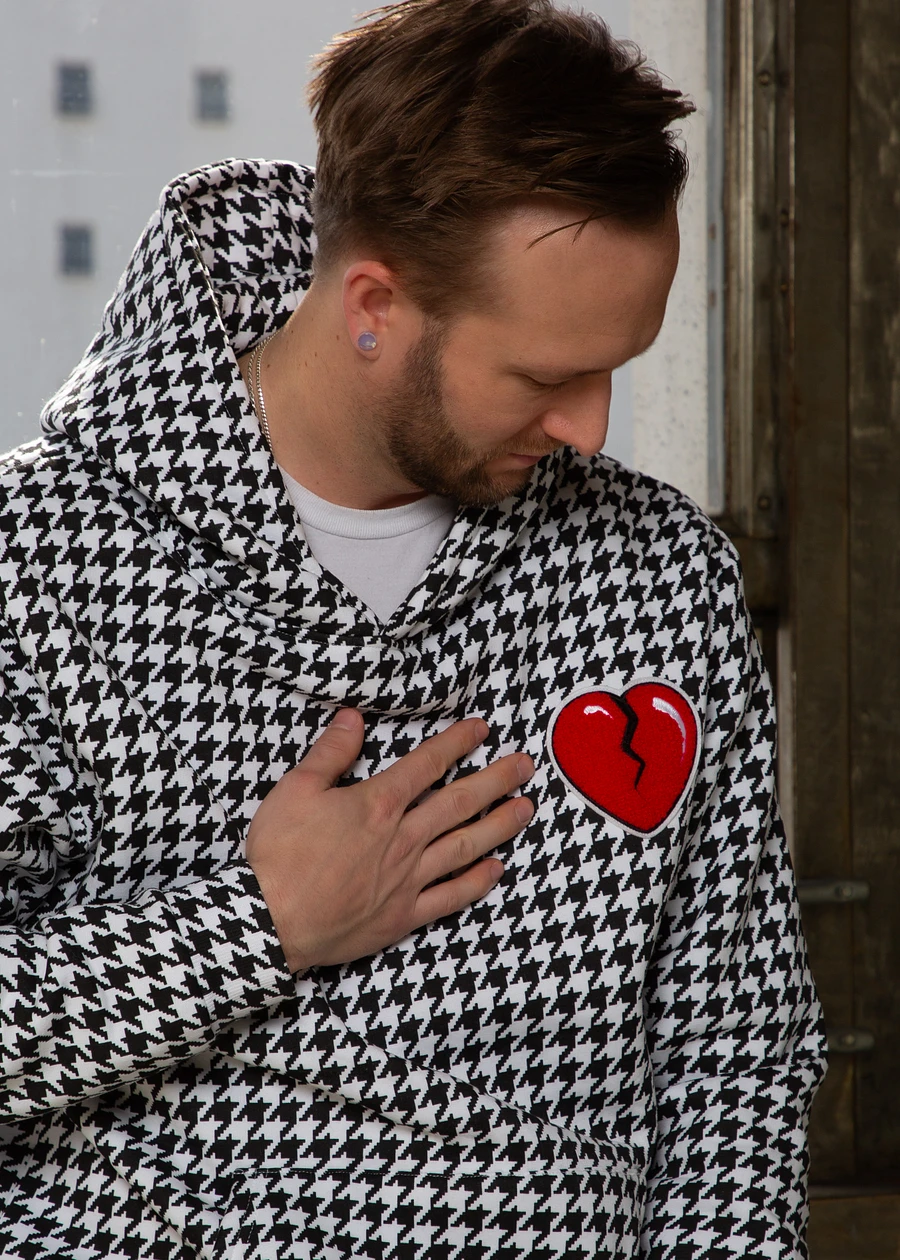 Houndstooth Heart Patch Hoodie product image (5)