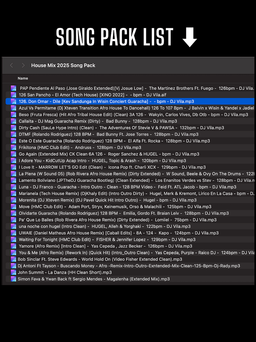 House Mix 2025 - Song Pack/Paquete de Canciones (30 Songs/Canciones) product image (2)