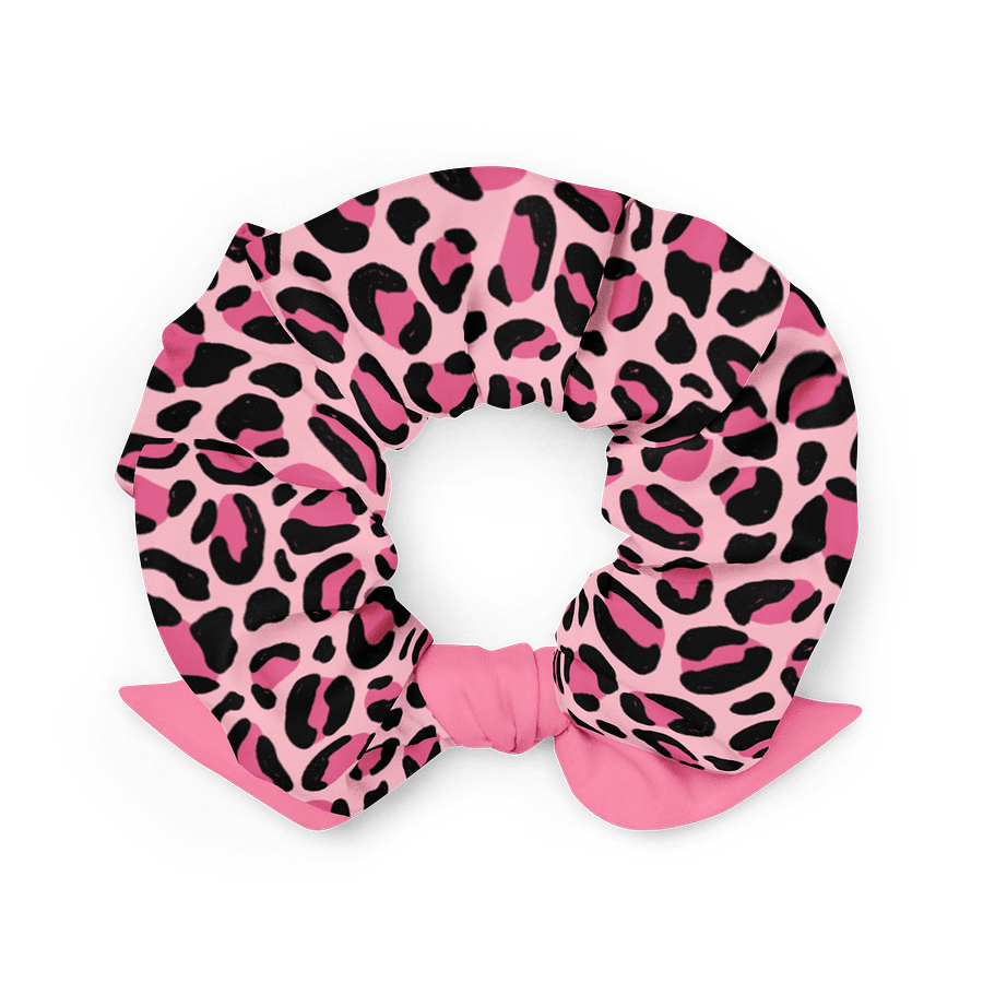 Pink Wildcat Eco Scrunchie with Bow | Sustainable Hair Accessory product image (2)