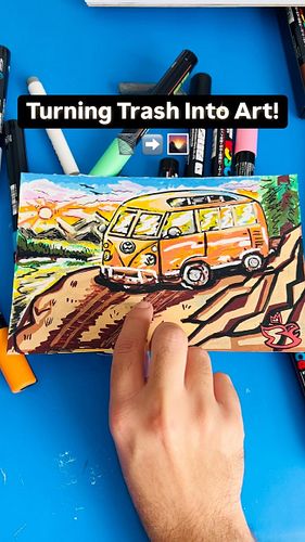 TURNING MY TRASH PAPER INTO ART! Recycle Reduce Reuse ♻️ !  I drew with POSCA markers, they’re absolutely amazing enabling yo...