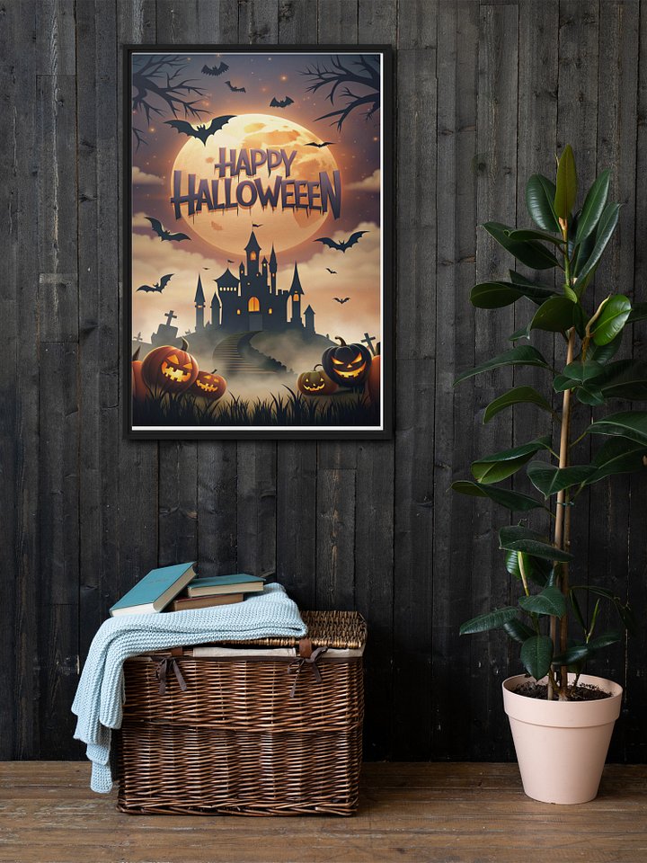 Happy Halloween Framed Art Print | Classic Spooky Decor product image (1)