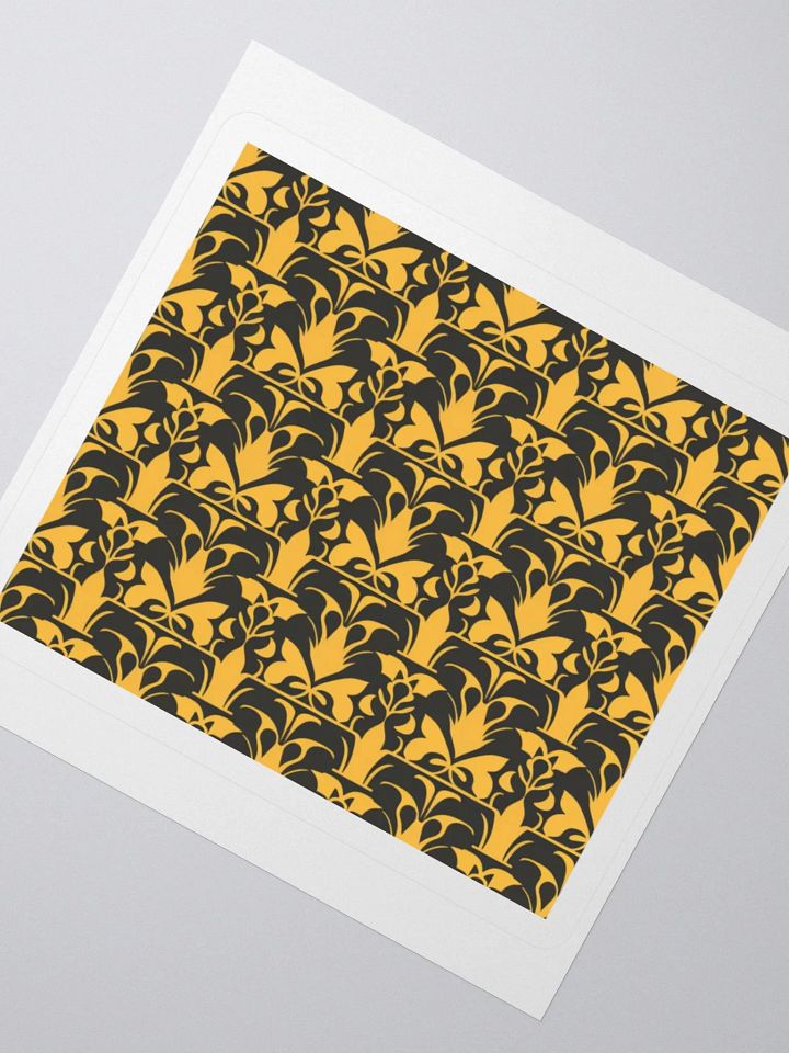 Elegant Floral Damask Sticker - Gold and Black Decal product image (2)