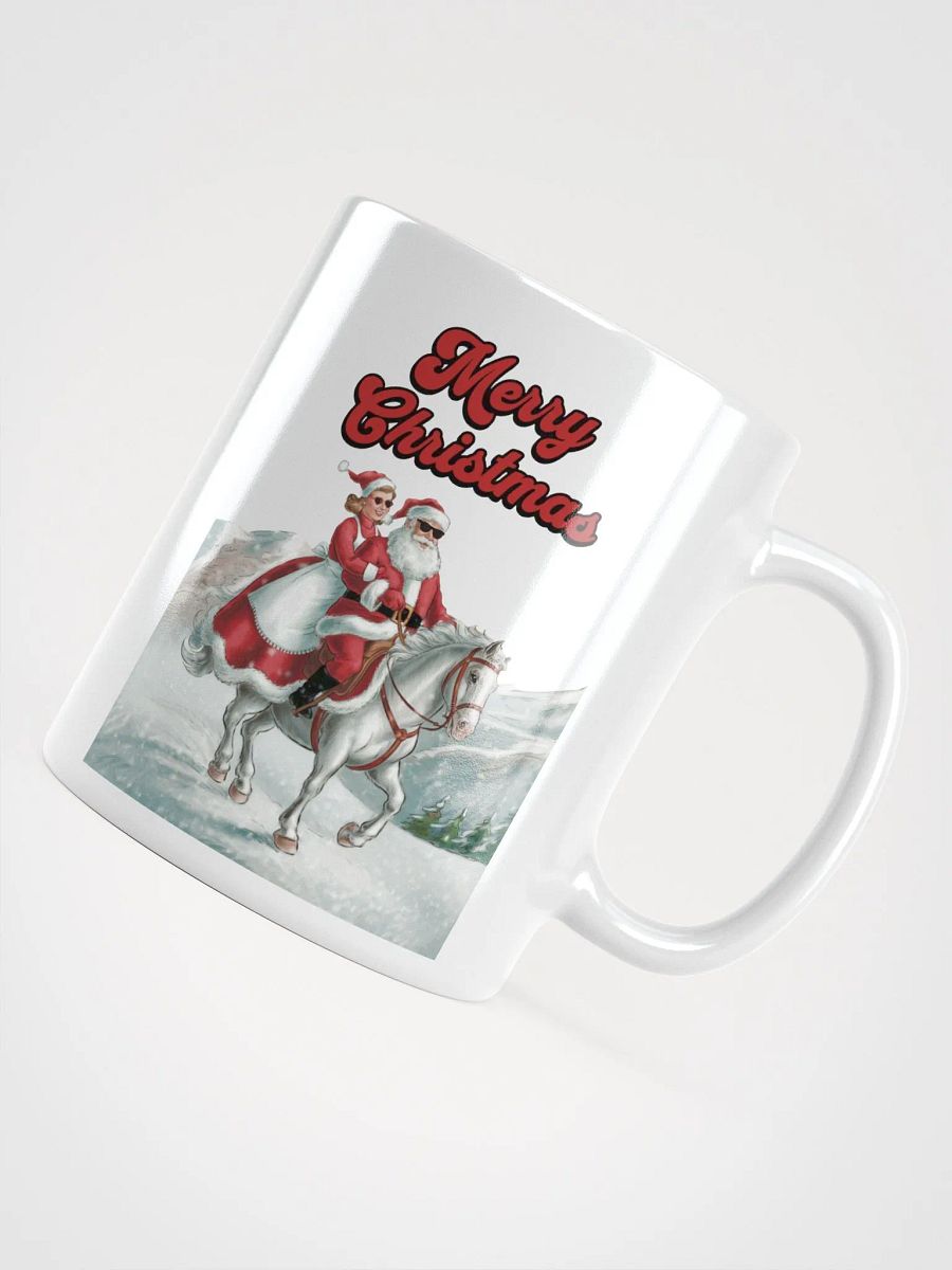 Mr. and Mrs. Santa Claus Horse Riding White Mug product image (10)