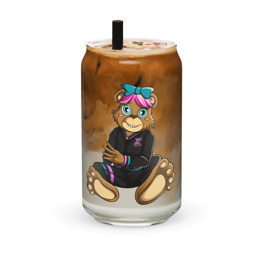 Sitting Girl Bear Glass Can product image (3)
