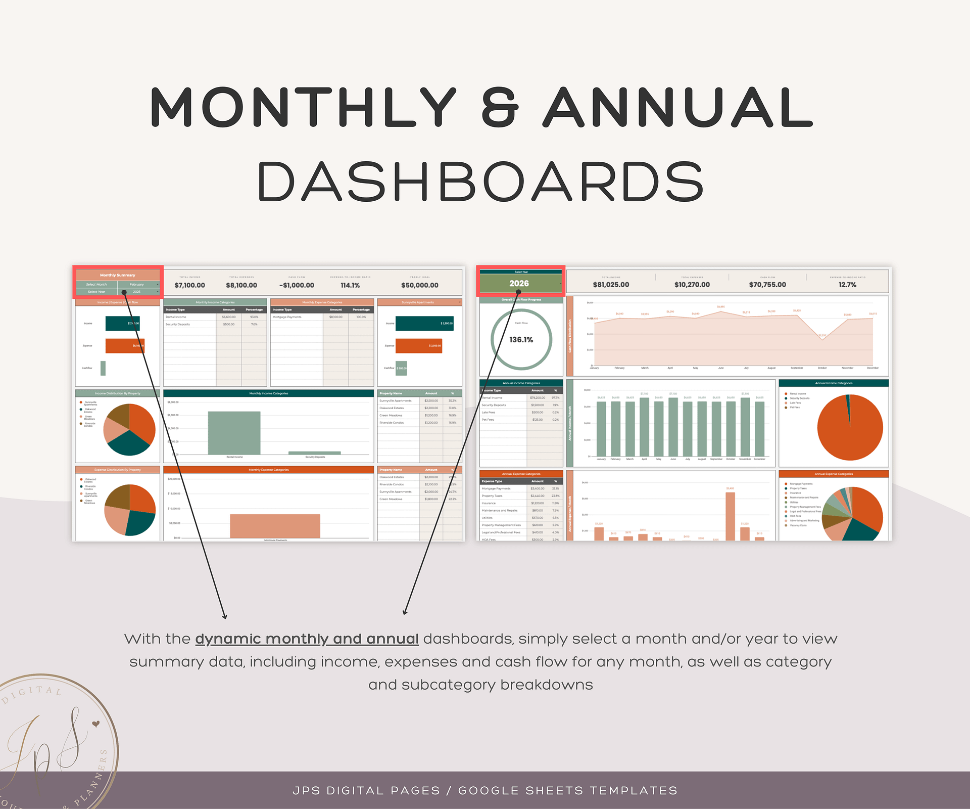 Rental Property Income and Expense Tracker Template product image (5)