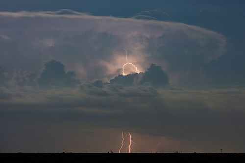 Was dying last night as this distant storm by Frankel City, TX kept throwing clear air bolts out the backside for hours. We w...