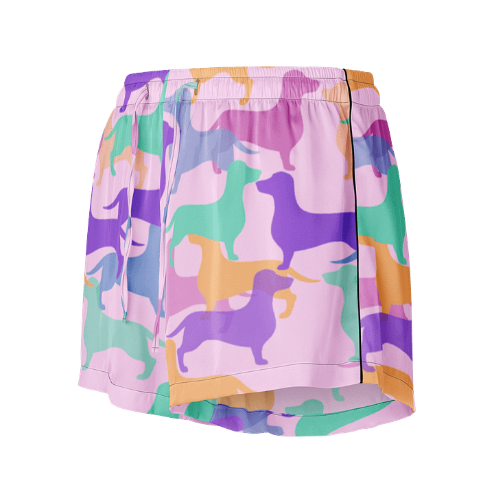 Pastel Dachshund Hughie Women's Pajama Shorts product image (1)