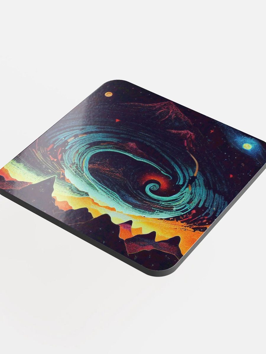 Cosmic Swirl Glossed Cork Coaster product image (4)