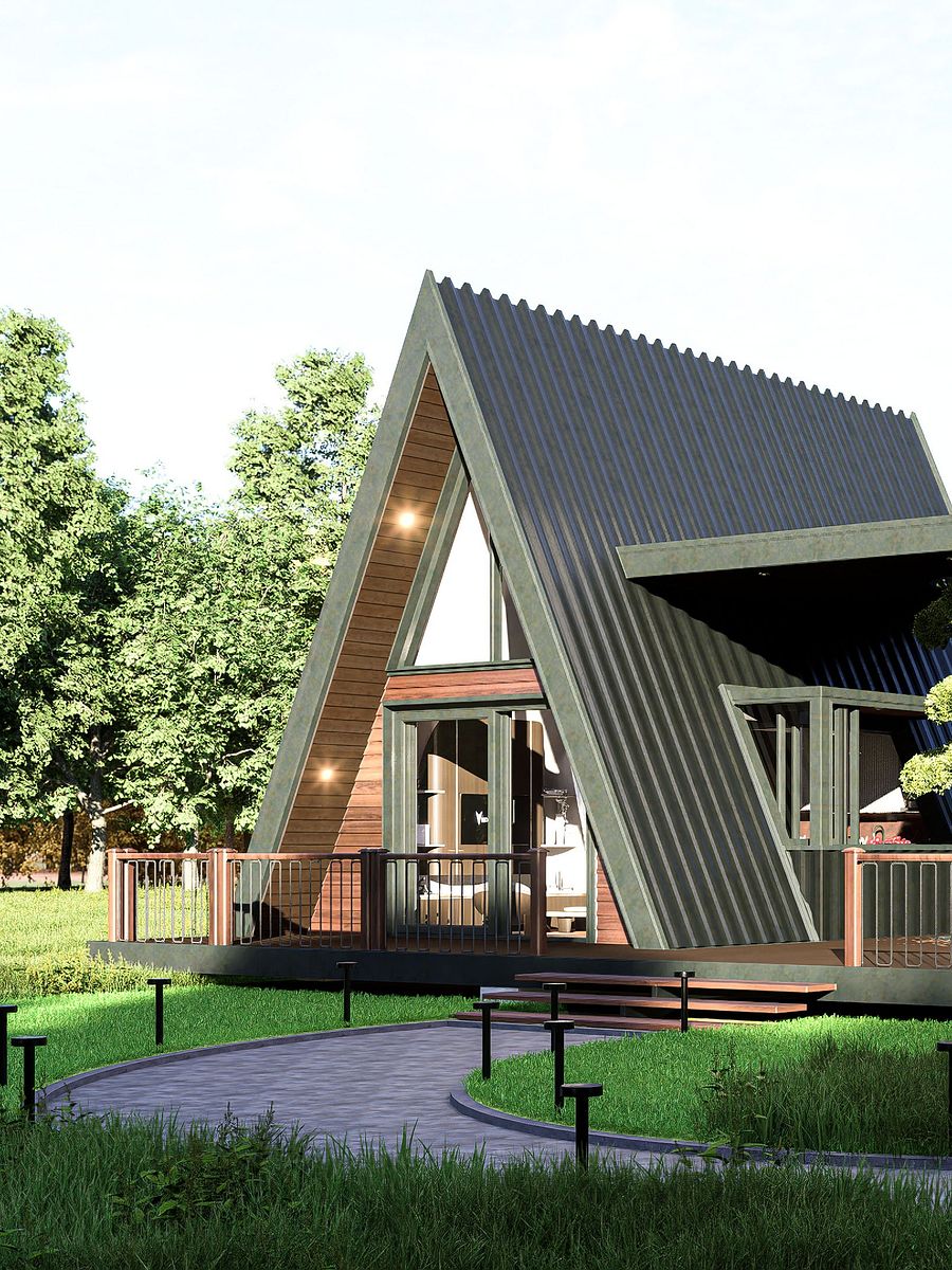 A Frame House 019 - Drawings\Blueprints CAD + PDF + 3D Model product image (1)