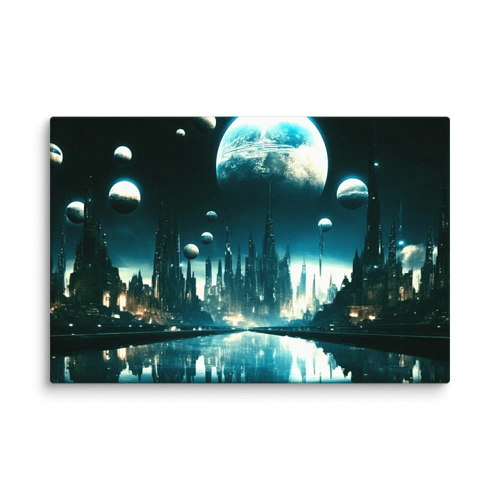 Celestial Reflections: The Midnight Horizon - Print on Canvas product image (1)