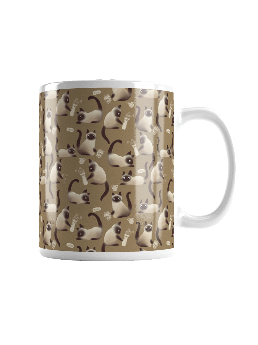Bad Siamese Cats Knocking Stuff Over Mug, Brown product image (2)