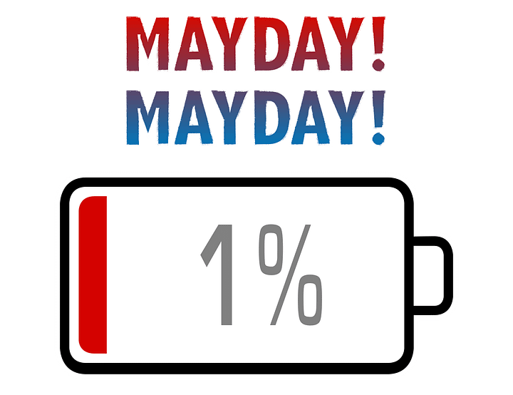 Mayday! Mayday! with Battery at 1% T-Shirt product image (2)