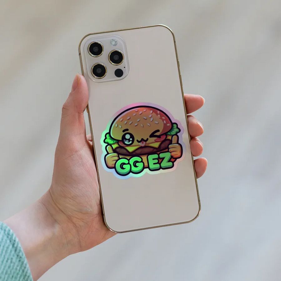 Cheeseburger Thumbs Up Holographic Sticker Sheet product image (8)