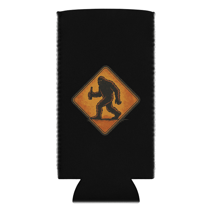 Bigfoot with Beer Crossing – Retro Sasquatch Drinking Coozie product image (4)