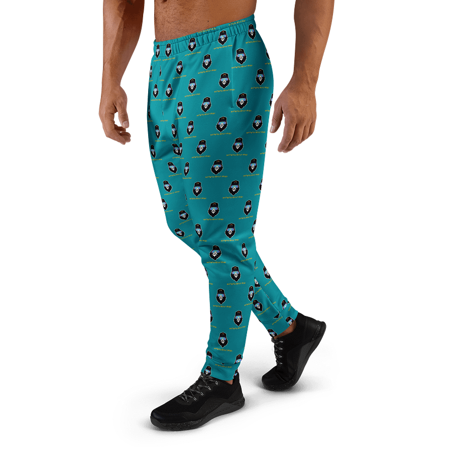 Synthsquatch Fitness Bigfoot Monogram Logo All-Over Print Men's Joggers (Teal) product image (1)