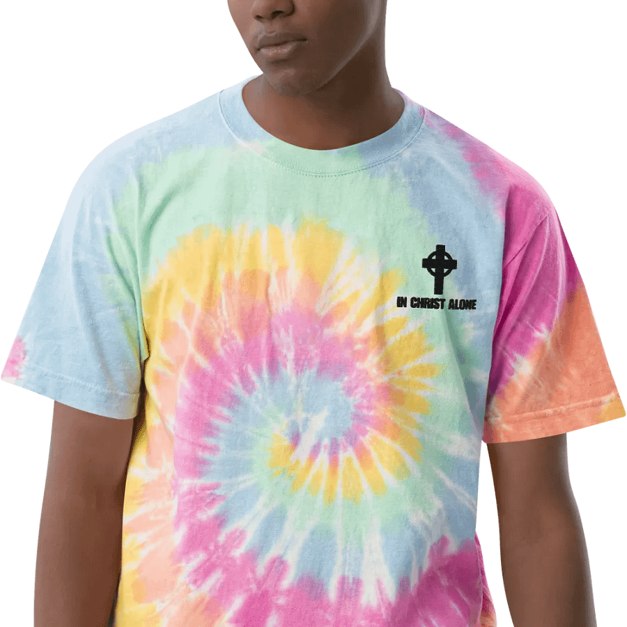 In Christ Alone Unisex Oversized Tie-Dye T-Shirt product image (5)